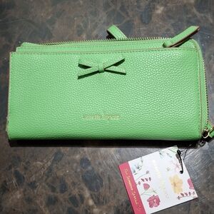 Nanette Lepore Vibrant Green Bow Tech Wristlet